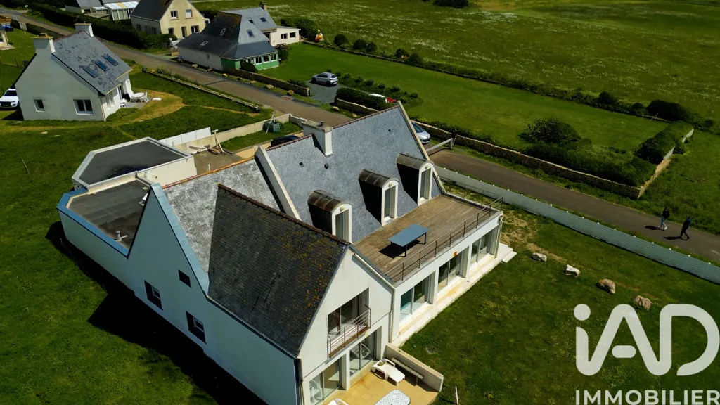 Vue aérienne - Maison Front de Mer avec Accès Privé à Plovan