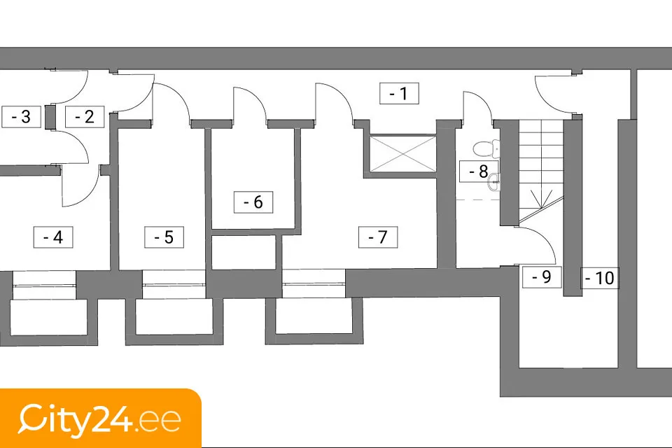 Plan - Commercial Space with Large Windows in Riga