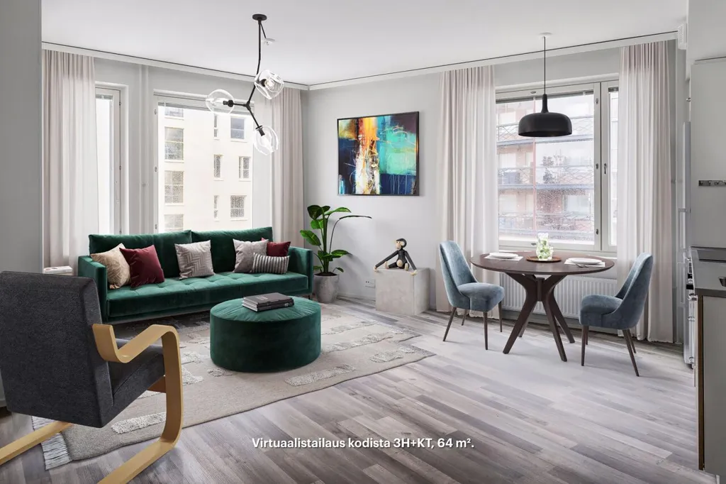 Séjour - Apartment with Balcony in Myyrmäki, Vantaa
