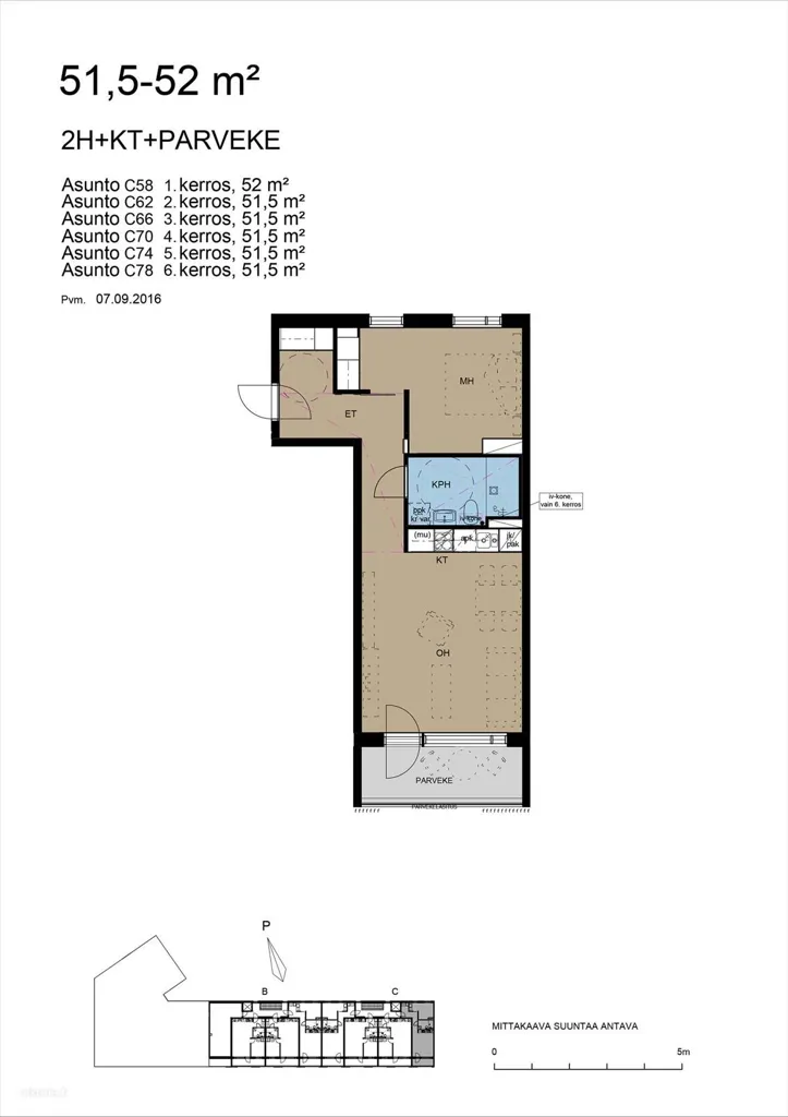 Plan - Modern Flat with Balcony in Vuosaari, Helsinki