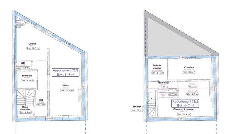 Plan - Appartement en Centre-Ville à Liège