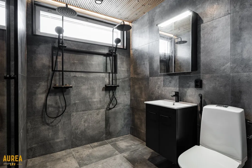 Salles de bain - Modern Bungalow with Sauna in Ritaharju