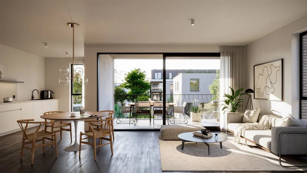 Séjour - Appartement Neuf avec Terrasse à Schelle