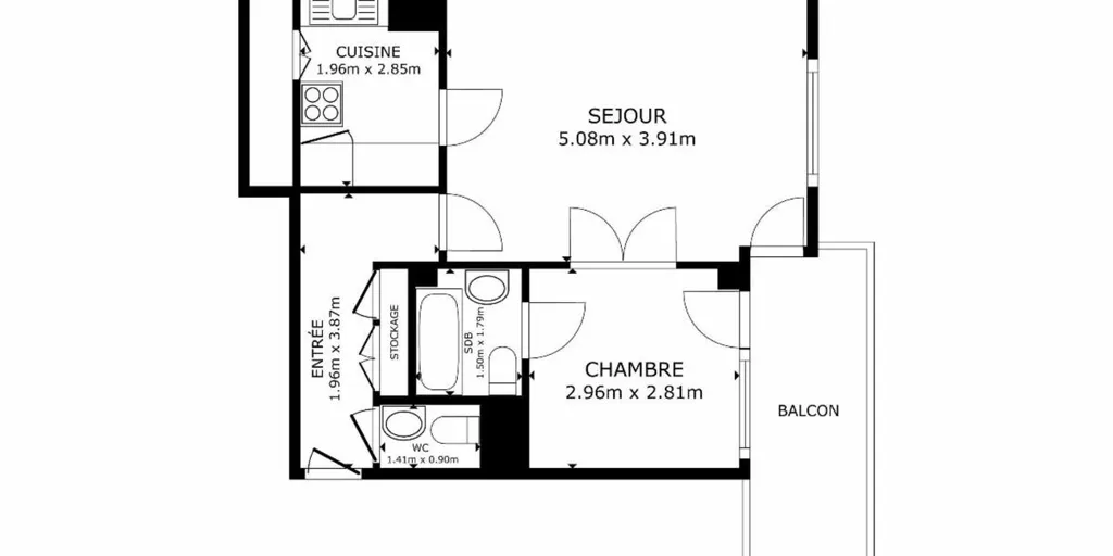 Plan - Appartement Studio avec Garage à Sint-Pieters-Woluwe