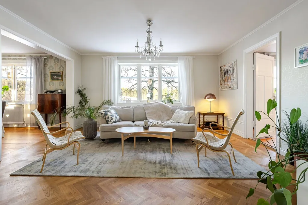 Living Room - Well-Maintained Farmhouse with Stables in Västernorrland