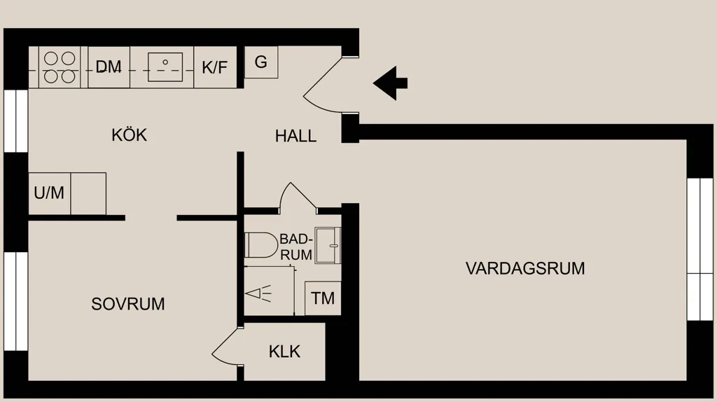 2-toaline korter asukohas Norrköpings kommun