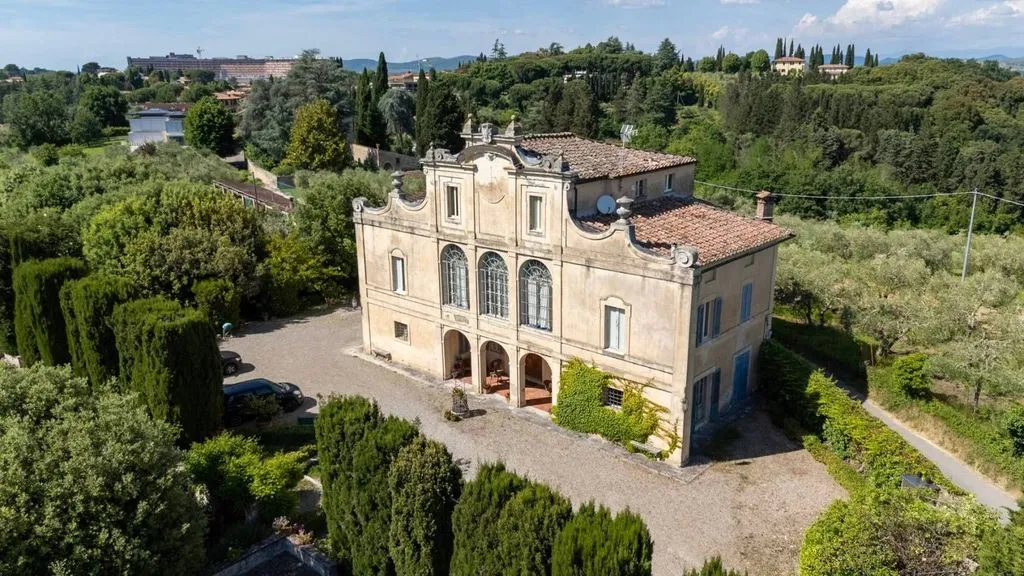 Aerial - Baroque Villa with Private Garden in Siena