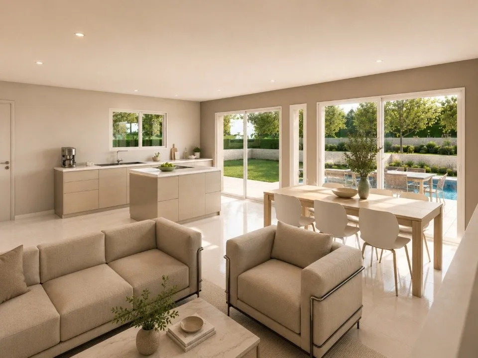 Séjour - Maison à Construire avec Jardin à Longechenal
