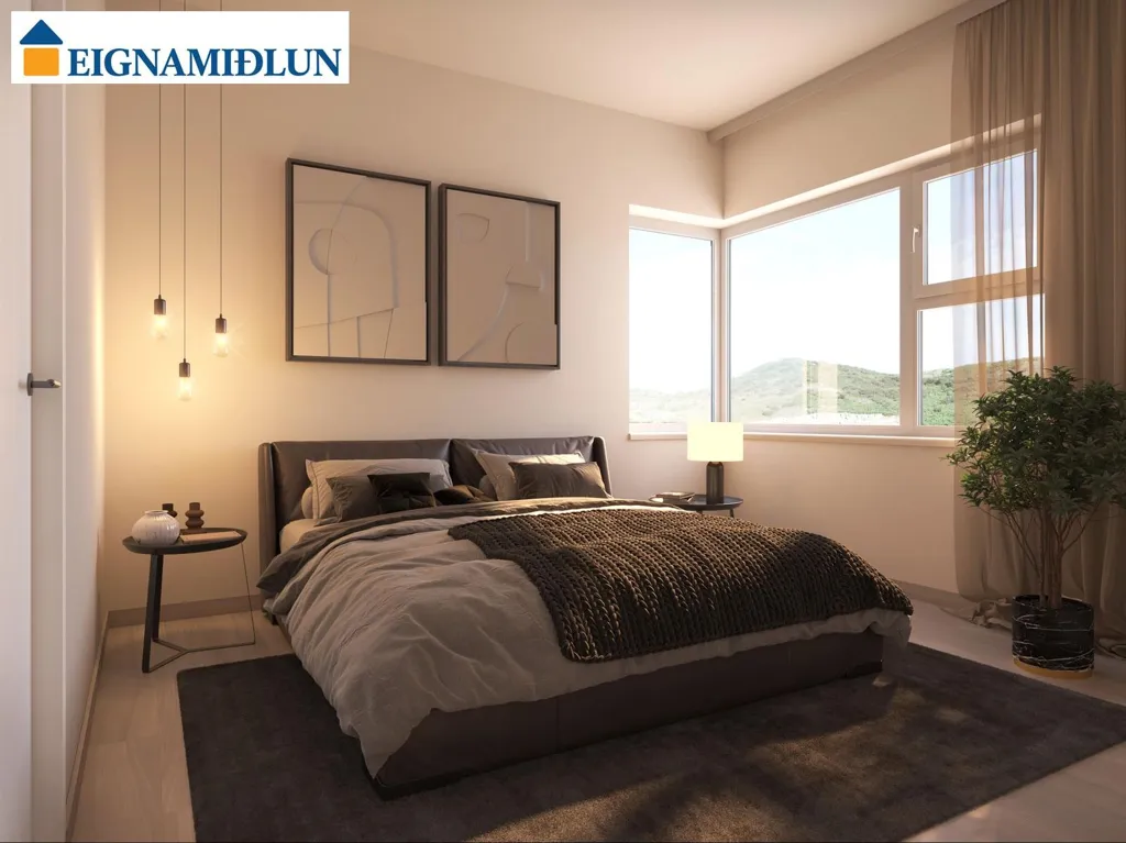 Bedrooms - Modern Apartment with Elevator in Hafnarfjörður