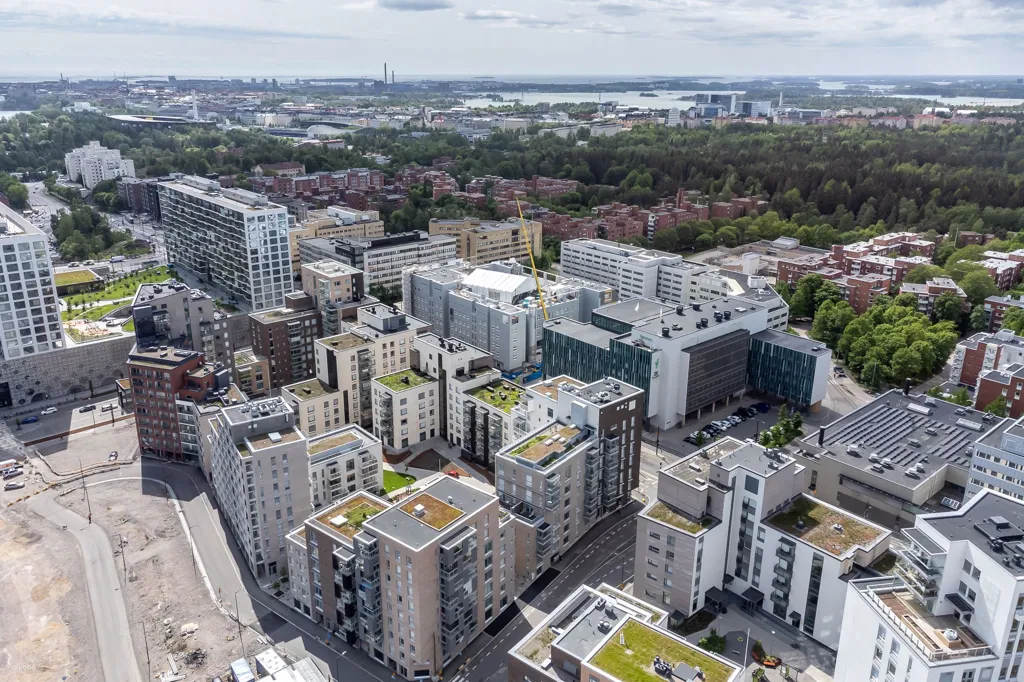 Aerial - Modern Flat with Balcony in Pasila, Helsinki