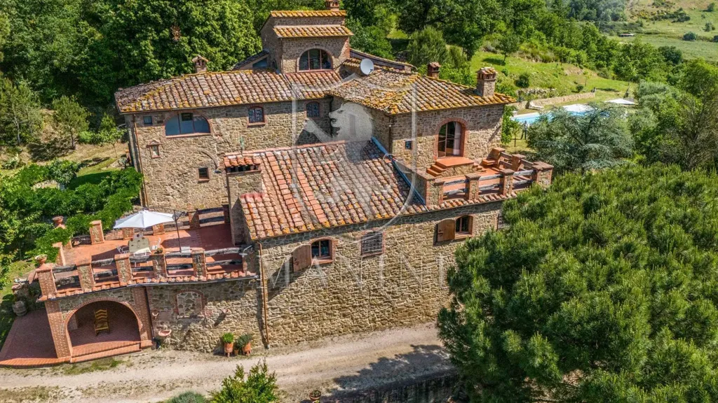 Vue aérienne - Historic Castle with Garden in Sinalunga