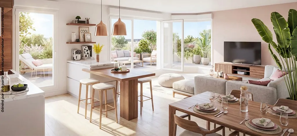 Living Room - Contemporary Apartments near Caen Centre