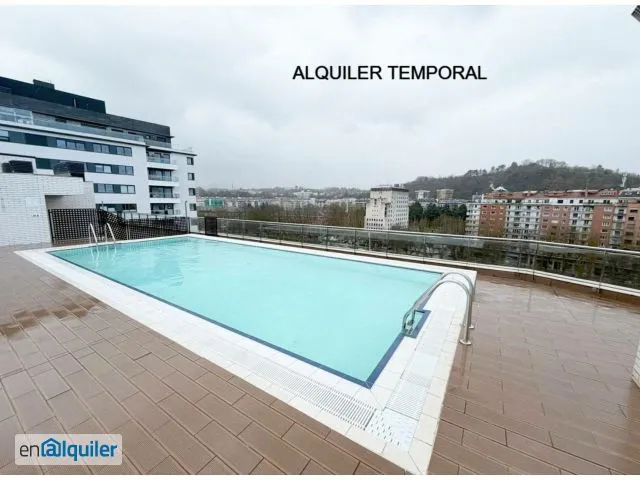 Pool - Furnished Apartment with River View in Donostia