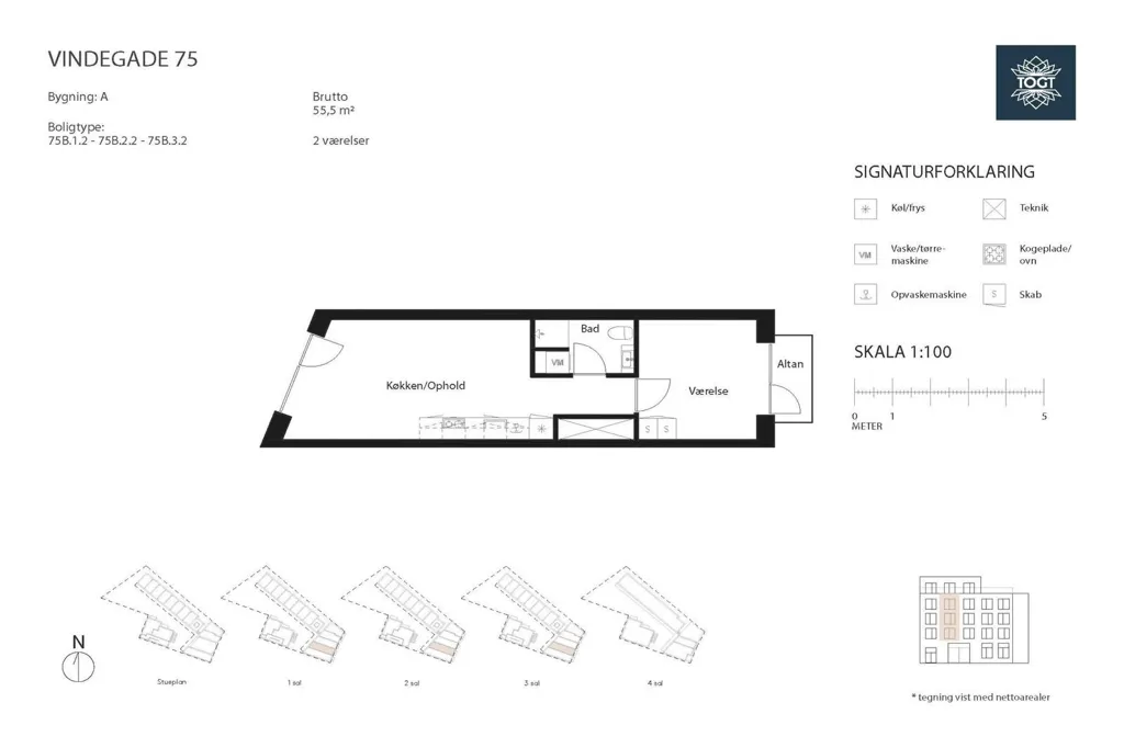 Plaan - 2-Bedroom Apartment with Balcony in Odense C