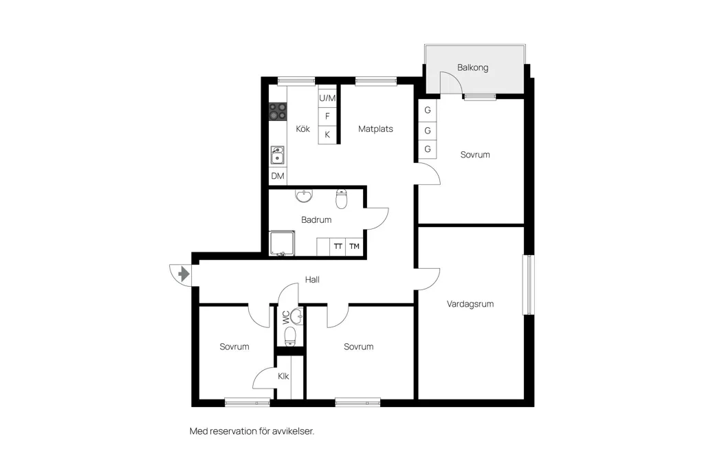 Plan - Renovated Apartment with Balcony in Åstorp
