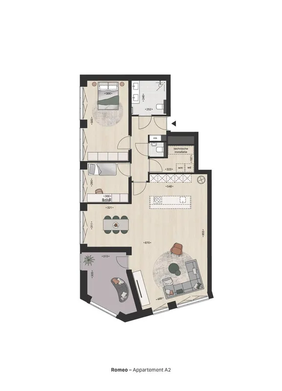 Plan - Spacious Ground Floor Apartment with Loggia in Venlo