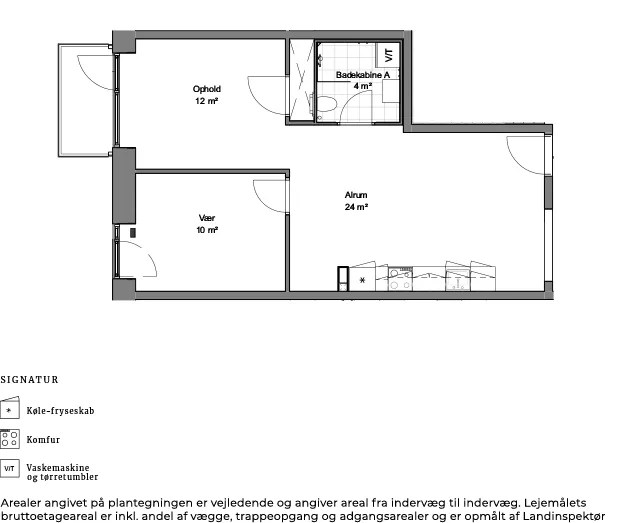 Plan - Two-Bedroom Flat in Aarhus N