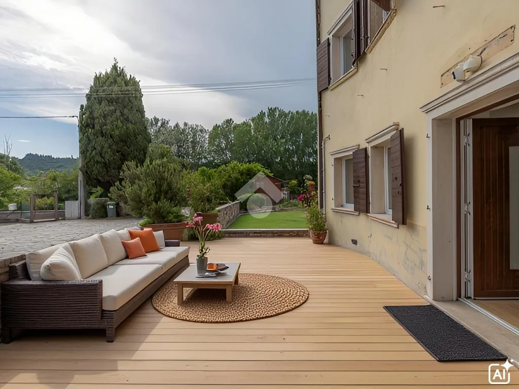 Terrace - Rustic House with River View near Verona
