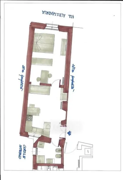 Plan - Modern Studio in Historic Breo, Mondovì