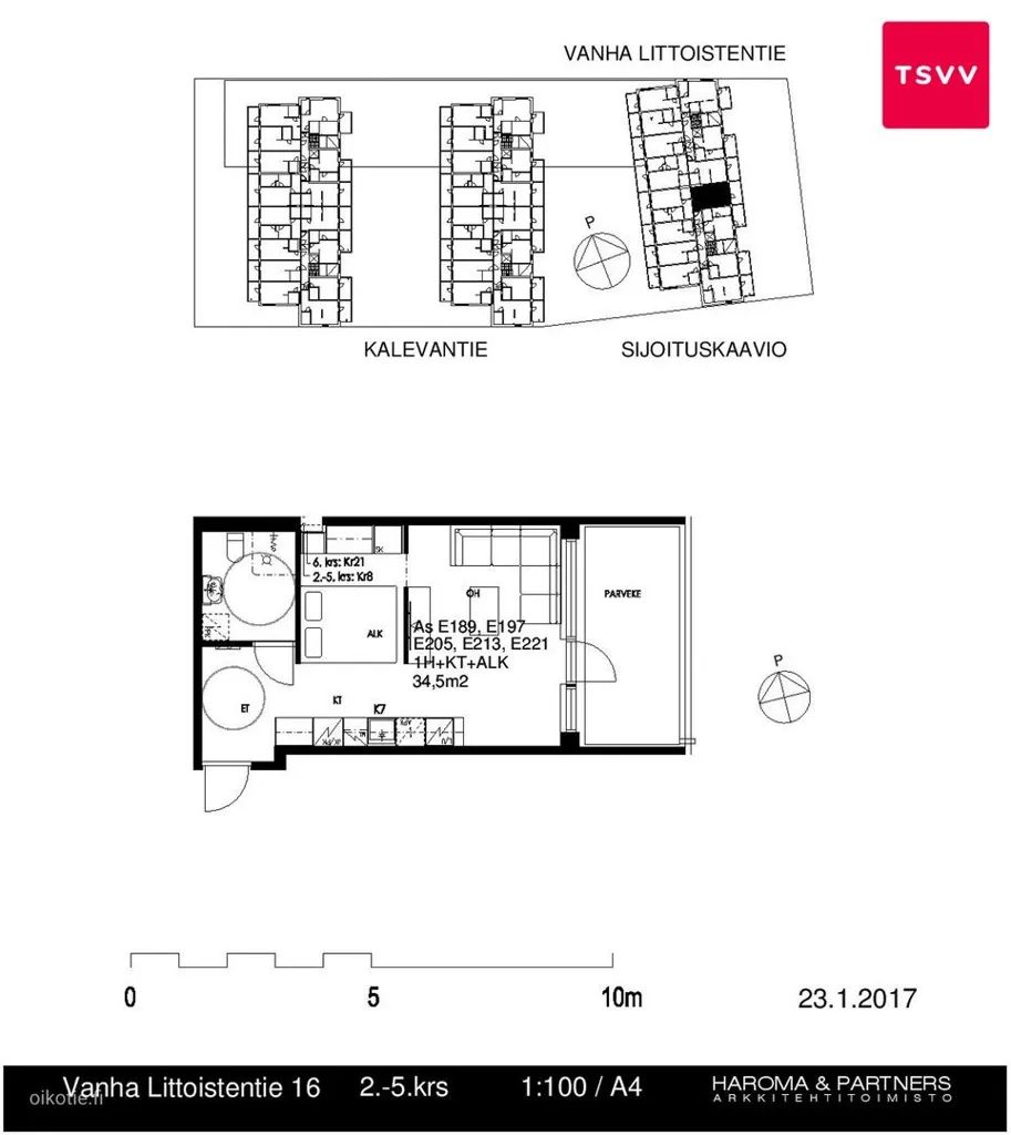Planimetria - Spacious Flat with Balcony in Kupittaa, Turku