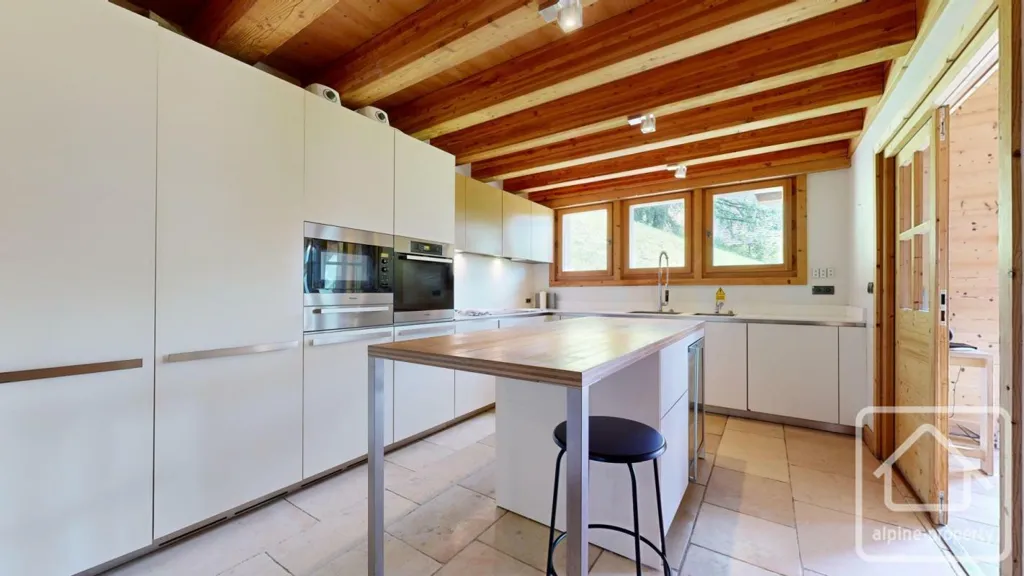 Köök - Luxury Chalet with Panoramic View in Châtel