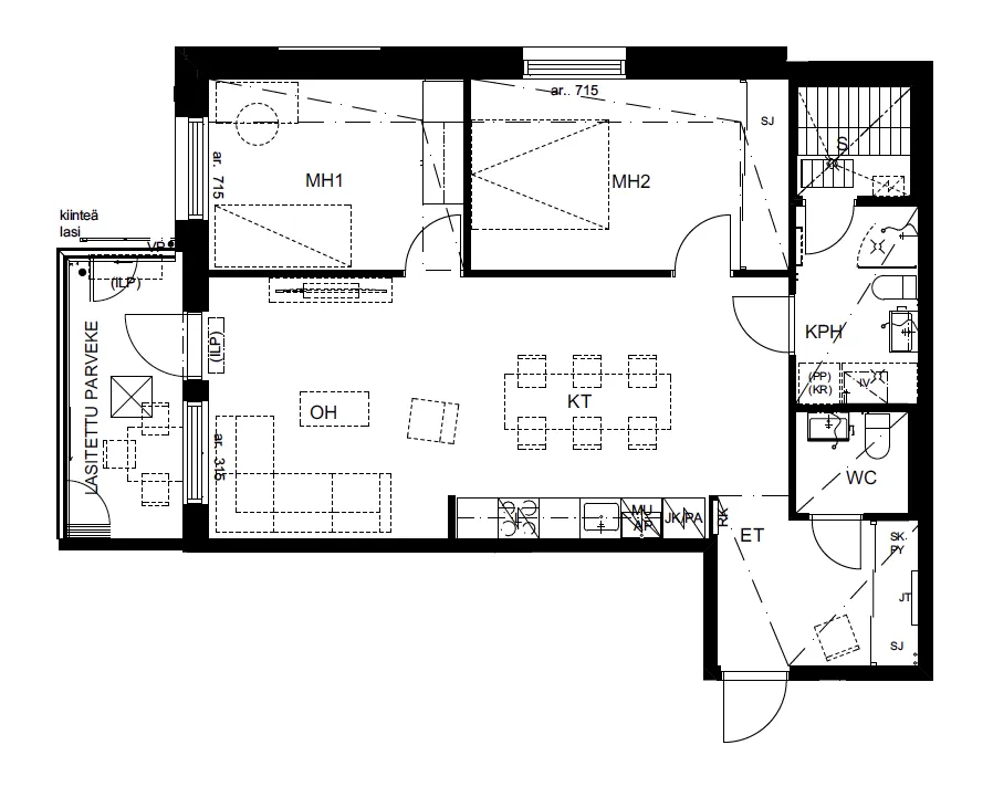 Floor Plan - 3-Bedroom Apartment with Balcony in Helsinki