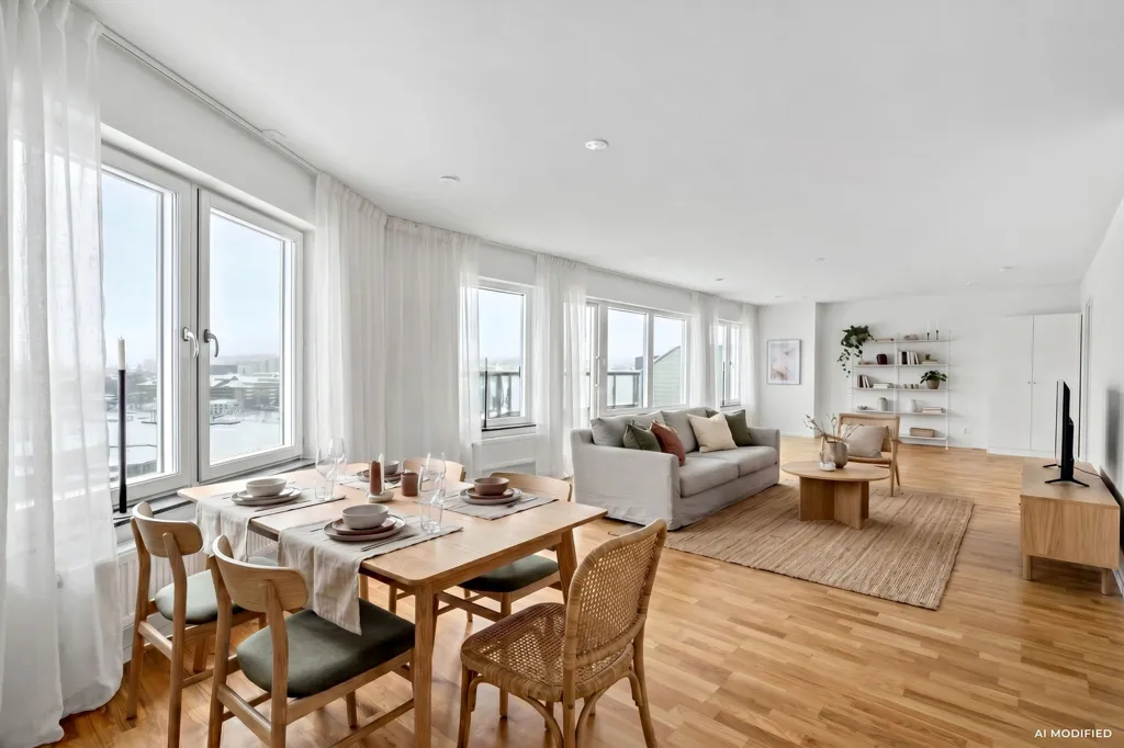 Dining Room - Penthouse with River View in Skellefteå