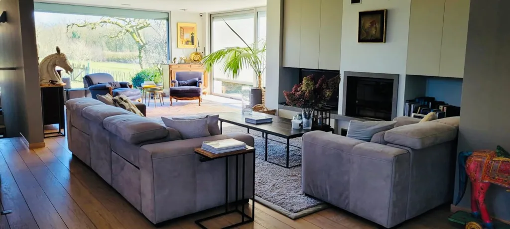 Séjour - Villa rénovée avec bureau à Kraainem