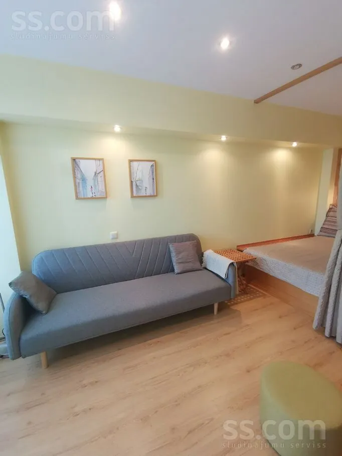 Living Room - Bright Apartment with Secure Parking in Riga Centre