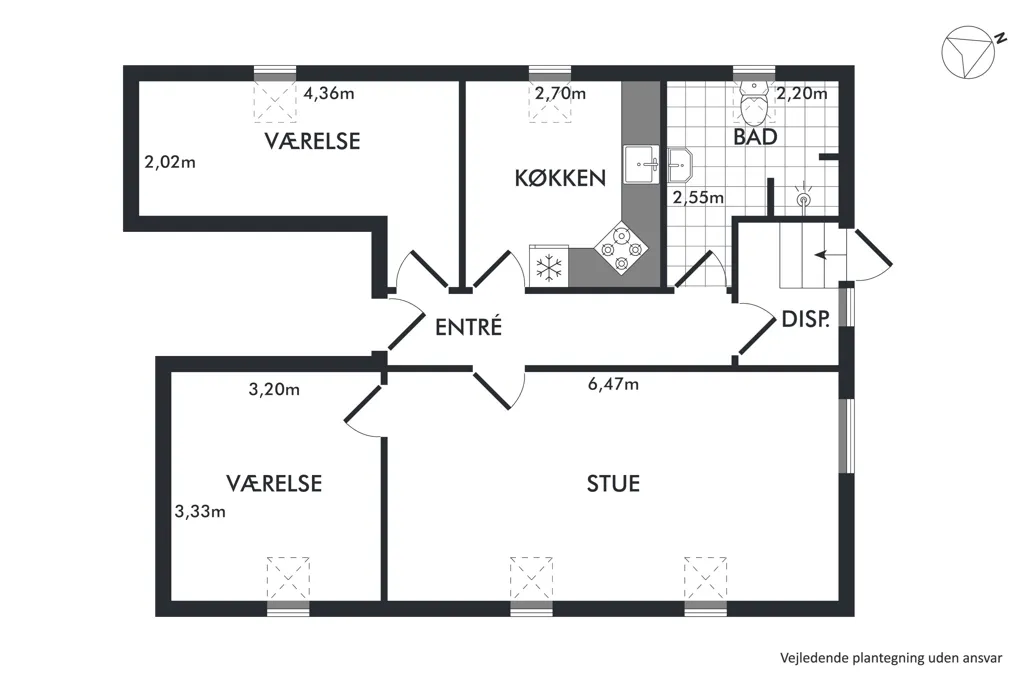 Plan - Appartement 3 pièces à Kolding