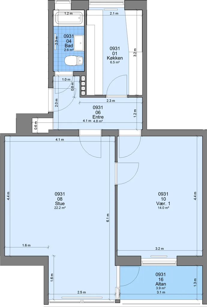 Plaan - Two-Bedroom Flat with Balcony in Randers