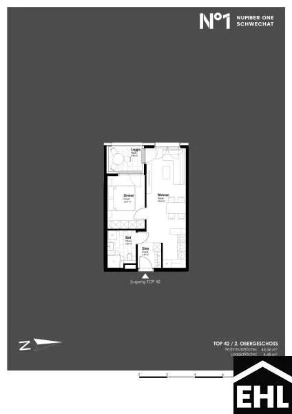 Plan - Modern Apartment with Loggia in Schwechat