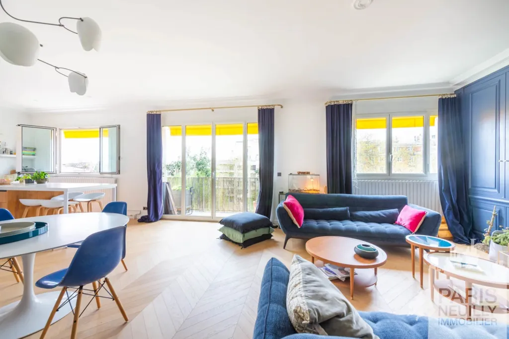 Séjour - Appartement Luxueux avec Balcon à Neuilly-sur-Seine