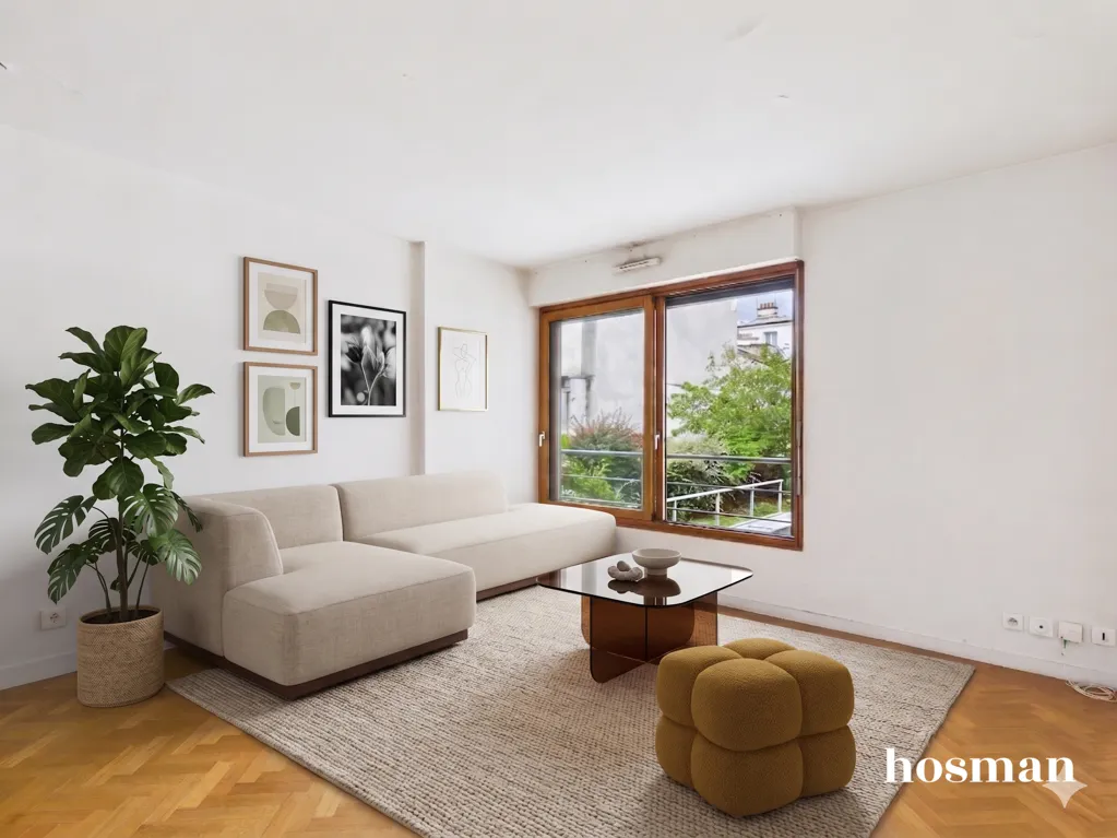 Séjour - Appartement calme avec vue sur cour à Paris 11e