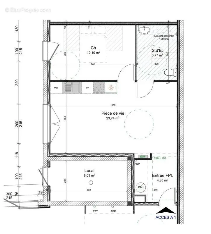 Plaan - Ground Floor Apartment with Terrace in Redon Centre