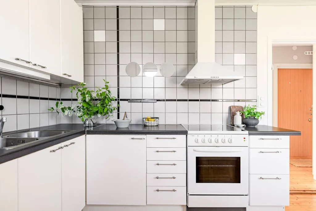 Kitchen - Modern Apartment with Balcony in Linköping