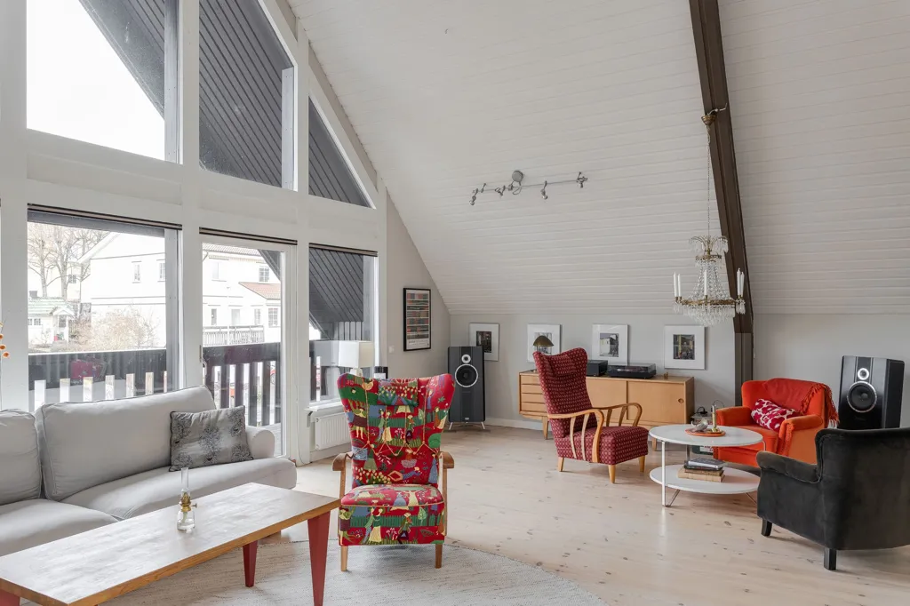 Living Room - Architectural Villa with Rental Unit in Väster