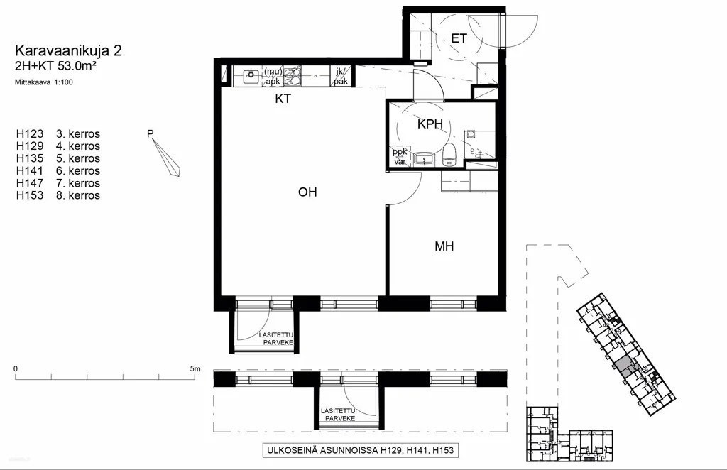 Planimetria - Modern Flat with Balcony in Rastila, Helsinki