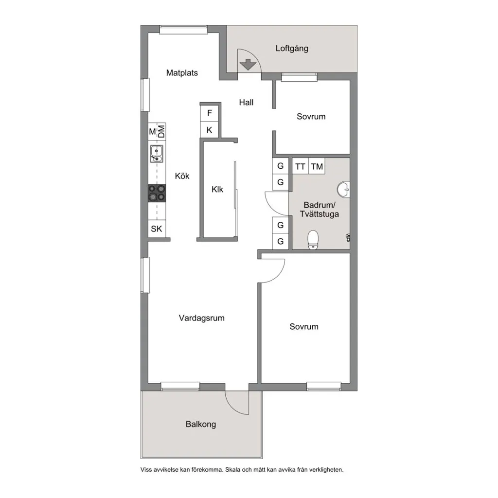 Plan - Modern Flat with Balcony in Svedala