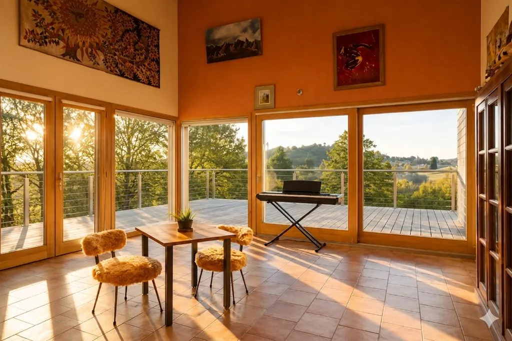 Terrass - Contemporary Timber Frame House with Terraces in Vinezac