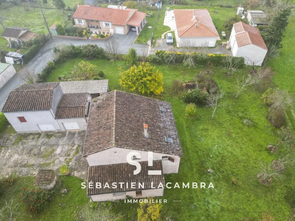 Vue aérienne - Maison de Caractère avec Terrain à Bâtir à Puygouzon