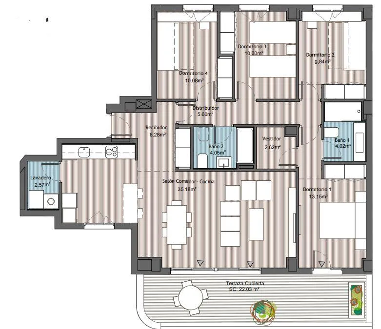 Plaan - 4-Bedroom Apartment with Pool in Estepona Centre