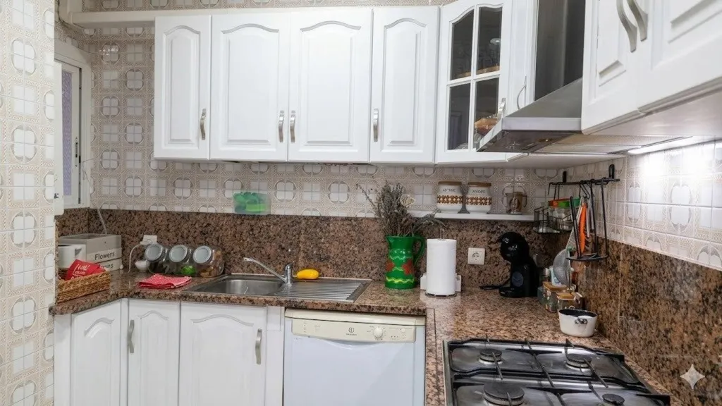Cuisine - Apartment with Sea View Balcony in Les Roquetes