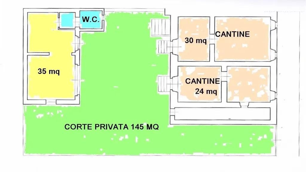 Plan - Apartment with Private Courtyard in Rosignano Solvay