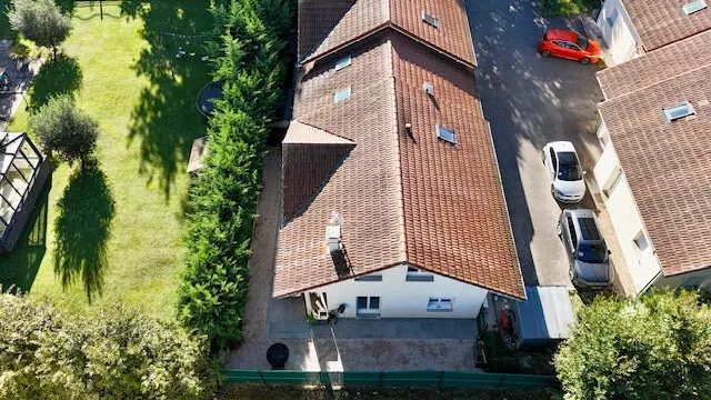 Aerial - Linked Villa with Large Terrace in Saint-Genis-Pouilly
