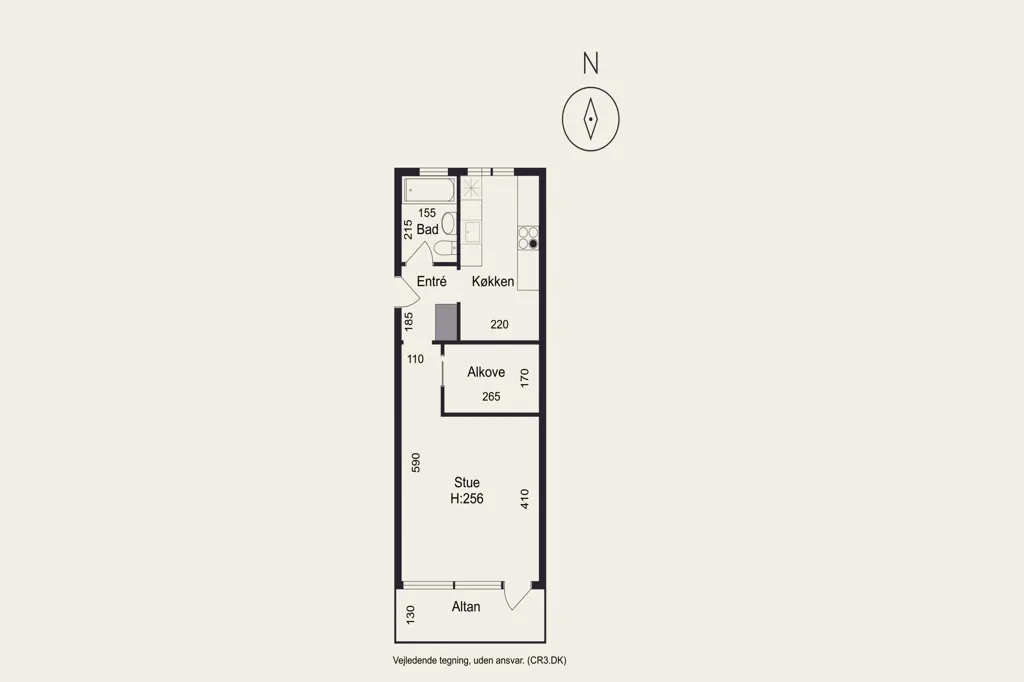 Plan - Apartment with Balcony in Central Søborg