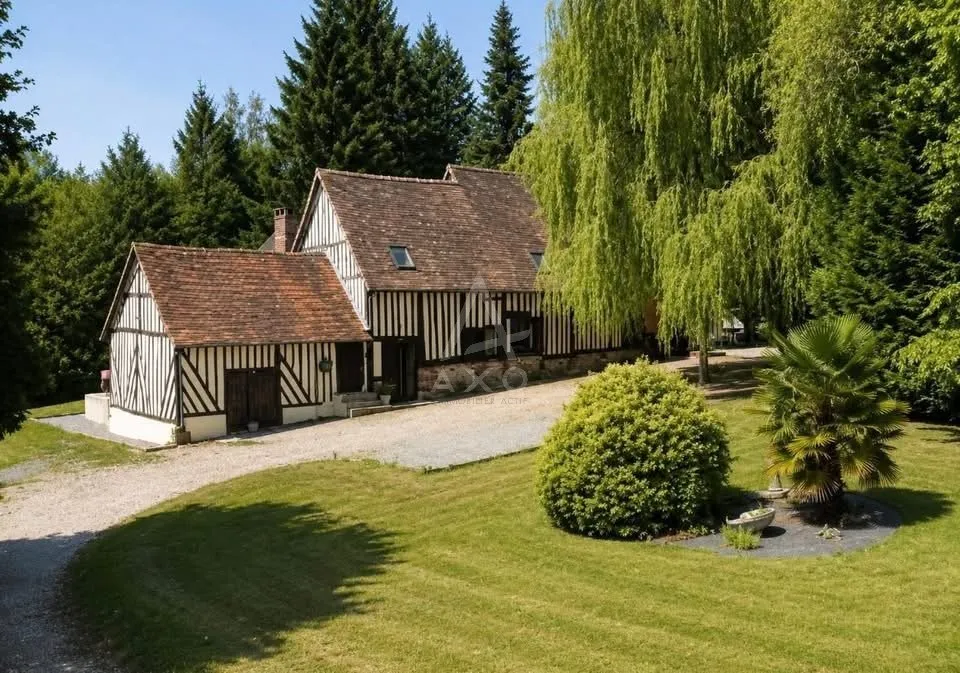 Luftaufnahme - Renovated House with Panoramic View in Pays d’Auge