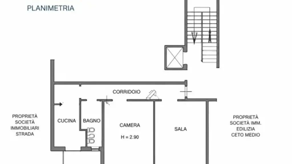 Planimetria - Appartamento con vista aperta a Milano