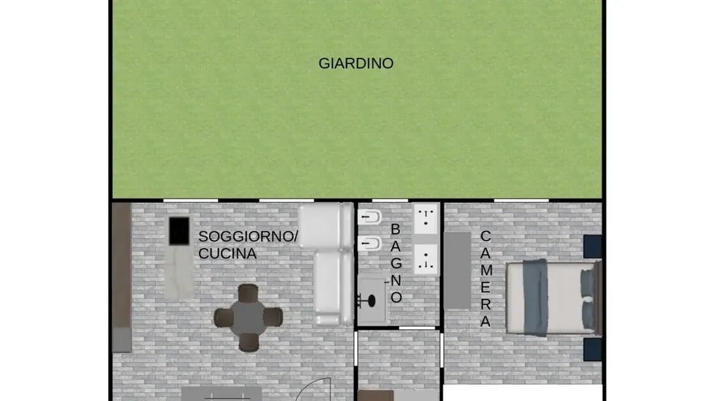 Plan - Trilocale with Private Garden in Zevio