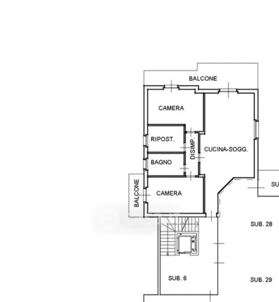 Plan - Trilocale with Terrace in Sarnico